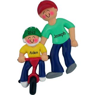 Personlige enlige forældre Julepynt 2024 - Familiepynt far ornament far og søn ornament enlig far og søn familie af 2 julepynt enlige far ornamen