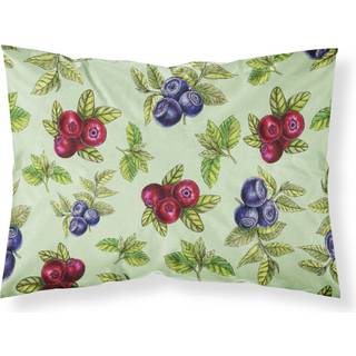 """" Caroline's Treasures Berries in Green Pillowcase Standard Multicolor """"