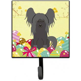 """" Caroline's Treasures Easter Eggs Chinese Crested Black Wall Hook Small Multicolor """"