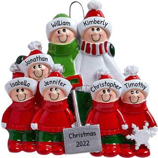 Personaliserede familiens julepynt - brugerdefinerede ornamenter familie af 7 julepynt 2024 feriefamilie ornament tilpasset h?ngende julepynt fam