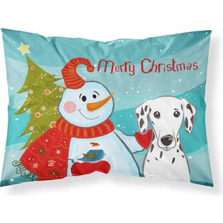 """" Caroline's Treasures BB1830Pillowcase Snowman med Dalmatian Fabric Standard Pillowcase Large Multicolor """"
