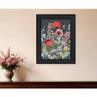 Summer Garden Buzz Black Framed Print Wall Art