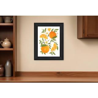 Citrus orange botanisk sort indrammet print v?gkunst