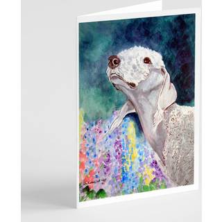 Bedlington Terrier lykønskningskort og konvolutter pakning af 8