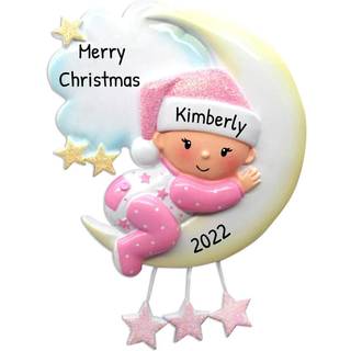 Personaliserede babys f?rste julepynt 2024 - Brugerdefinerede julepynt baby pige f?rste julepynt min f?rste jul lyser?de h?ngende ornament nyf?dt