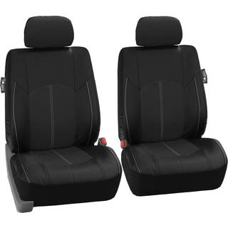 FH Group Car Seat d?kker h?jeste kvalitet Faux l?ders?de d?kker airbag -kompatibel sort bils?det d?kning fors?der kun med gave universal pasform