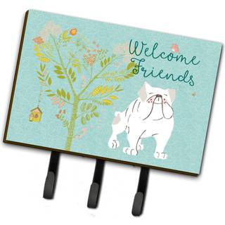 """" Caroline's Treasures velkomne venner Engelsk bulldog White Wall Hook Triple """"