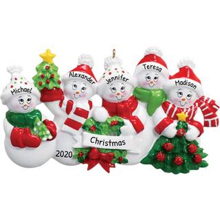 Personaliserede familiens julepynt - brugerdefinerede ornamenter familie p? 5 julepynt 2024 Tilpasset snemandfamilie p? 5 h?ngende julepyntfamili