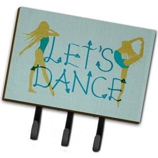 """" Caroline's Treasures Let's Dance Linen Teal Wall Hook Triple """"