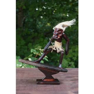 G6 Collection H?ndlavet tr? Primitiv Tribal Funny Statue Skulptur Tiki Bar H?ndlavet Unik Gave Home Decor Accent Figur Dekoration Kunstv?rk H?ndu