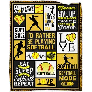 Softball t?ppe 50''x60 '' softball gaver t?ppe super bl?dt varmt og behageligt kast t?ppe til efter?r vinter for?r hele s?sonen