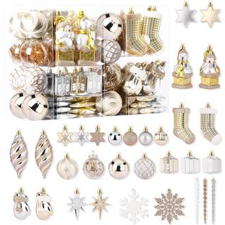 Alupssuc 112 stk Julekugler Ornamenter St brudsikkert plastkugler Julepingvin Isbjrn til Juletr Ferie Bryllupsfest dekorationer med hngende s