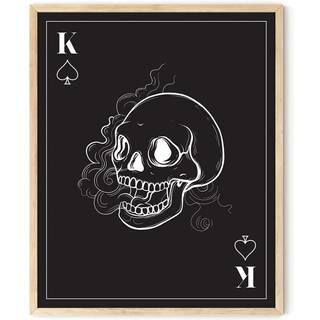 Haus og nuancer kranium plakat - kranium kunst halloween print spooky billede skelet kunst uhyggelig v?g kunst skelet plakat halloween billede v?