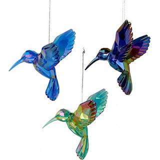 Kurt Adler Shiny Acrylic Hummingbird Ornamenter S?t med 3 Assorteret) til jul