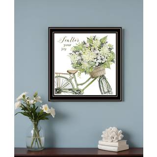 Spred din gl?de med blomster sort indrammet print v?gkunst