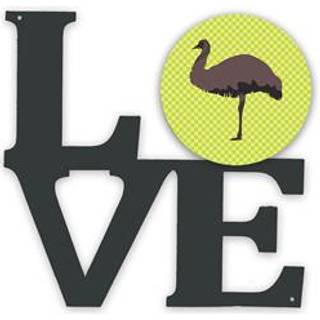 """" Caroline's Treasures Emu Green Metal Artwork Love Wall-decor multicolor """"