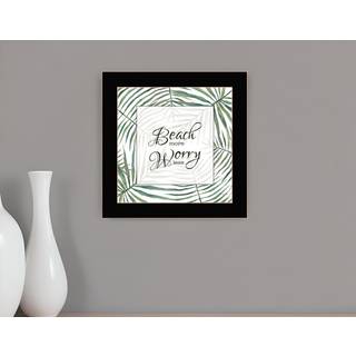 Strand mere bekymret mindre sort indrammet printv?gskunst