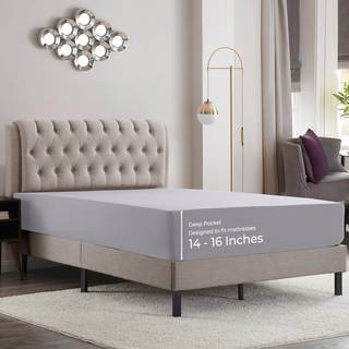 Empyrean California King Fitted Sheet Sheet Ultra Soft Microfiber 110GSM Deep Pocket Fitted Sheet Only Fugt Wicking Paser 14 til 16 tommer krympn