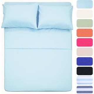 4-delt lagners?t (fuldt babybl?t) 1 fladt lagen 1 tr?klagen og 2 pudebetr?k B?rstet mikrofiber luksussenget?j med dybe lommer