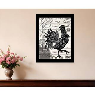 Velkommen til Farm Chicken Black Framed Print Wall Art