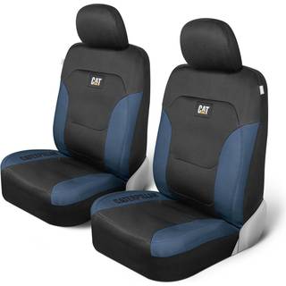 Cat Flexfit Automotive Seat Covers til biler lastbiler og SUV'er (sæt af 2) - sorte bilsædeovertræk til forsæder lastbilsædet beskyttere med blå