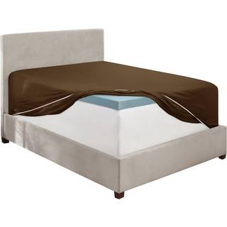 Hearth & Harbour Brown California King Fitted Sheet Extra Deep Pocket Cal King Fitted Sheet Only 1800 Microfiber Fitted Bed Sheet Ultra Soft Fitt