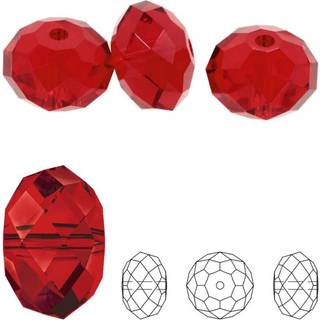 50stcs ADABELE ?strigsk 8mm facetteret Rondele Crystal Perles Siam Red Spacer kompatibel med 5040 Swarovski Crystals Preciosa SS1R-805