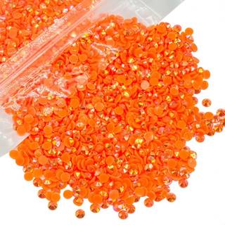 SZ Qiipii 12000pcs 4mm Orange Ab Resin Rhinestones til h?ndv?rk fladback Jellin Rhinestones Bulk SS16 Non-Hotfix Stones Diamonds Crystal
