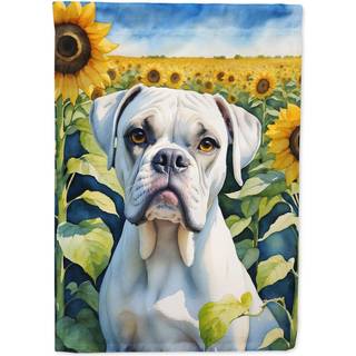 Caroline's Treasures DAC6038CHF Boxer i Sunflowers House Flag Large Porch Sleeve Pole dekorativ uden