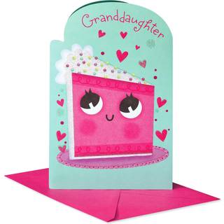 Amerikanske hilsener f?dselsdagskort til barnebarn med klisterm?rker (pinkl af sukker)