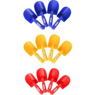Spielstabil 12 Pack - Small Sand Scoops - inkluderer 3 r?de 3 bl? og 3 gule strandleget?jsskovle - lavet i Tyskland
