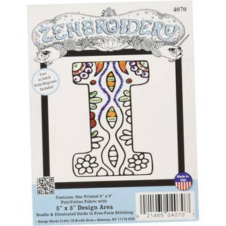 Design Works Crafts Zenbroidery Letter I 5 """" X 5 """" Craft Kit forskellige