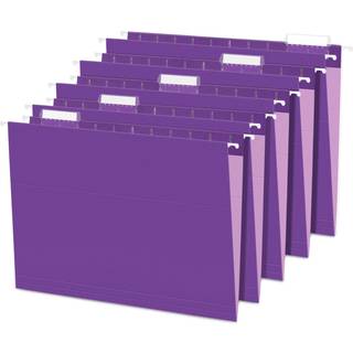 Sunee hængende filmapper lilla mapper 25 pakke filmapper bogstavstørrelse med 1/5-skår