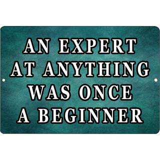 Motiverende at sige ekspertbegynder Metal Tin Sign Wall Decor Man Cave Bar