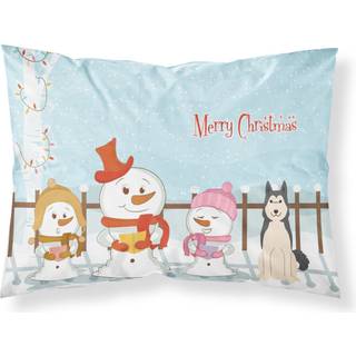 Caroline's Treasures Christmas Carolers Merry West Siberian Laika Spitz Fabric Standard Pillowcase BB2356Pillowcase