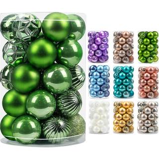 AMS 34CT Christmas Ball Mini Ornamenter Party Decorations Shatternsof Festival Pendant Hangings til Xmas Tree Decor (1,57 ''/40 mm Pea Green)