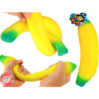 JA-RU PRETHERY BANANA Legetøj (1 Banan) Super Squishy Fidget Legetøj til børn og voksen. Sandfyldt gummibananlegetøj. Stress & Angst Relief Autis