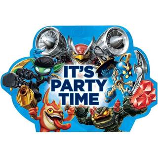 Amscan Swashbuckling Skylanders Birthday Party Postcard Invitation Cards Supply (8 Pack) 4 1/4 """" X 6 1/4 """" Blue