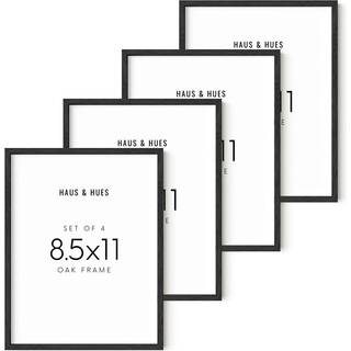 Haus og nuancer Black Picture Rammer 8,5 x 11 - Black Picture Frame Sæt med 4 sorte rammer til gallerivæg 8,5 x 11 Billederramme Træcertifikatram