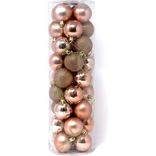Allgala Christmas Balls 36 PK 2 tommer (5 cm) Forudstrukket knusning Bevis julepyntkugler til Xmas Tree-4 Style-Rose Gold