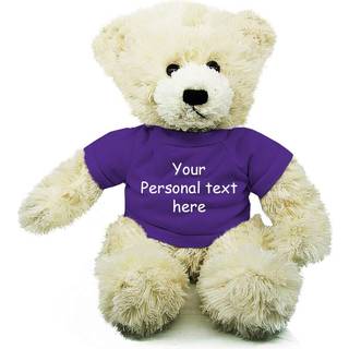 Plushland Cream Brandon Teddy Bear 12 tommer udstoppet dyr personlig gave - brugerdefineret tekst på skjorte - fantastisk gave til mødre dag Vale