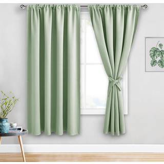 Jiuzhen Blackout -gardiner til soveværelse - Termisk isoleret værelse mørkere støj Reducerende 52 x 63 tommer længde gardiner til stue sæt med 2