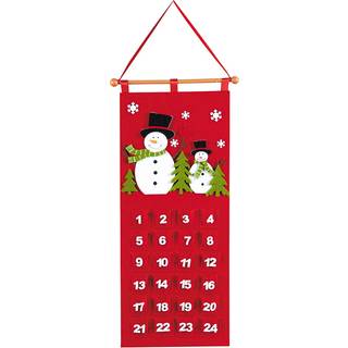 C&F Home Snowmen med lommer T?rkl?de Jul Xmas Feries?sonbestemt h?ndlavet Advent Countdown Kalender R?d