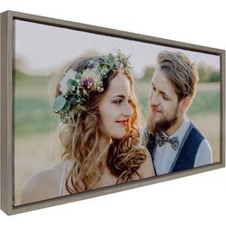 Kate og Laurel Custom Printed Framed Canvas Wall Art 26.5x14 Gray Sylvie Personal Canvas Print med dine fotos til sovev?relse eller stue galleri