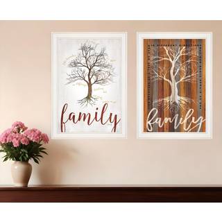 S?t med to sl?gtstr? eller r?dder hvid indrammet printv?gskunst