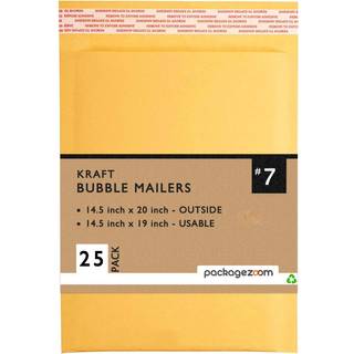 PackageZoom 14,5 x 20 Kraft Bubble Mailers #7 polstrede konvolutter 25 Pack