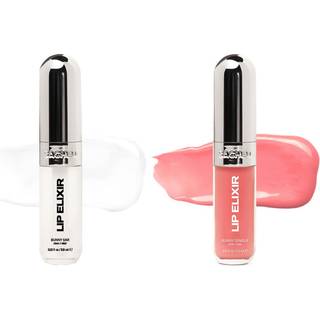 Sacheu Lip Elixir Nourishing Lip Glaze og Lip Tint Gloss Bundle. High-Shine Lip Gloss. Fugtgivende læbe glans beriget med læbeolier til fugtgiven