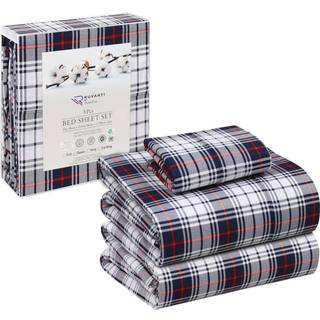 Ruvanti 100% bomuldsark - Crispy afk?ling Percaleark til dobbelt st?rrelse seng ?ndbar og holdbar dobbeltplade indstillet 16 tommer dybe lommepla