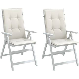 Vidaxl Highback stolpuder 2 PCS Melange Cream 47.2x19.7x1.6 Stof