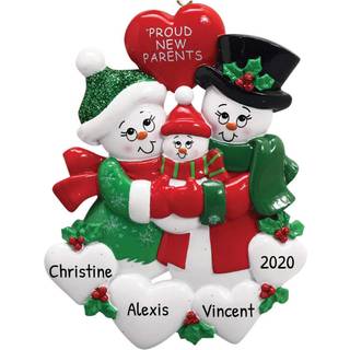 Personaliserede familiens julepynt - brugerdefinerede snemand -ornamenter familie af 3 julepynt 2024 Tilpasset snemandfamilie p? 3 h?ngende julep